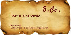 Bozik Csinszka névjegykártya